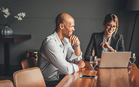 Happy family with financial security